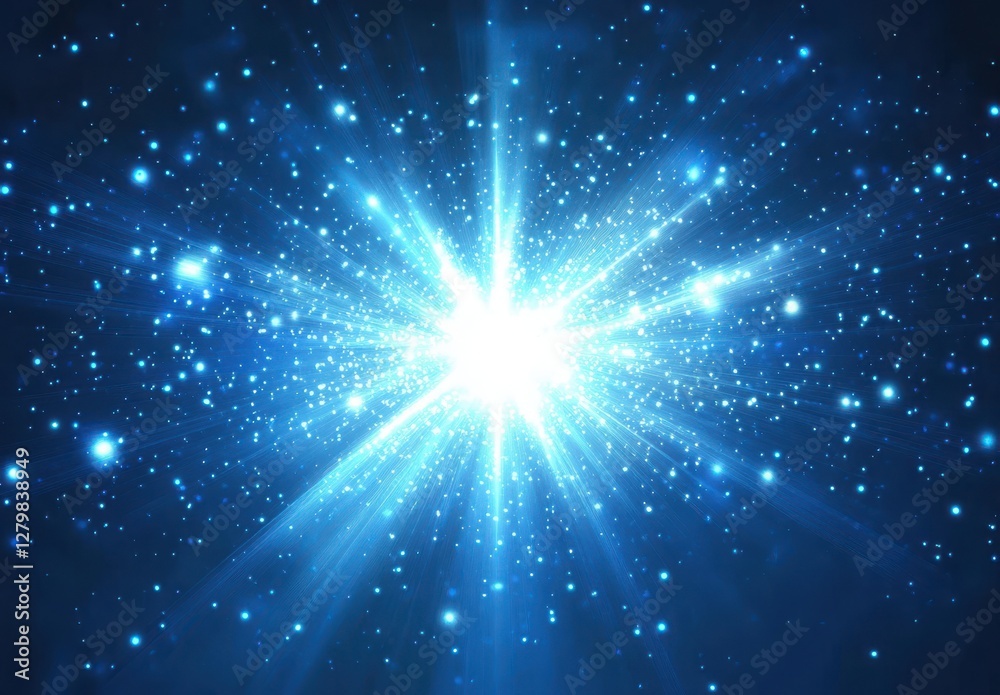 Bright and Radiant Explosion of Blue Light in a Starry Background Creating a Cosmic and Mystical Atmosphere for Abstract and Fantasy Projects Bright and Radiant Explosion of Blue Light in a Starry Background Creating a Cosmic and Mystical Atmosphere for Abstract and Fantasy Projects