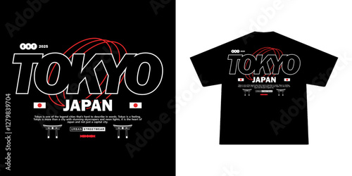 Futuristic illustration of tokyo japan vector t shirt design, vector graphic, typographic poster or tshirts street wear and Urban style