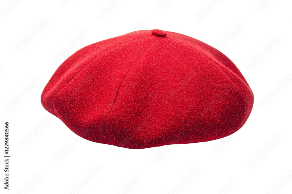 Red hat with a white cap, isolated Red hat with a white cap, isolated