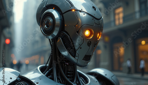 Advanced War Machine Portrait - Perfect for Military Sci-fi Projects, Gaming Assets, and Futuristic Combat Illustrations photo