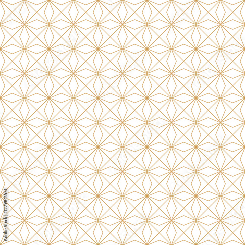 Seamless elegant geometric floral pattern background with thin lines. Diagonal square rhombus tile.