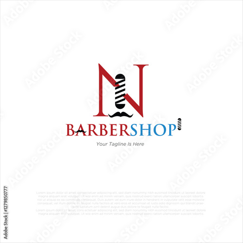 Letter n Barbershop Logo, suitable for any business related to barbershop with L initial