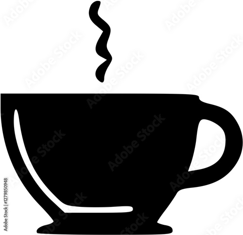 단순한 검정색 일상 아이콘 일러스트