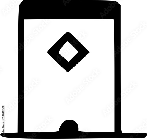 단순한 검정색 일상 아이콘 일러스트