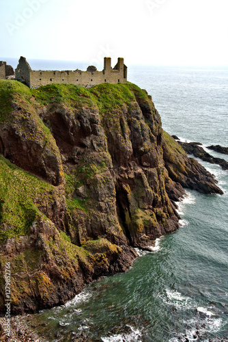 Dunnottar Castle located on the coast of Scotland, about 2 miles south of Stonehaven in Aberdeenshire.