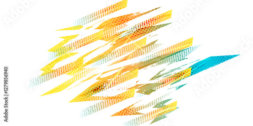 Dynamic Abstract Sport Background with Gradient Brush Strokes on White Background