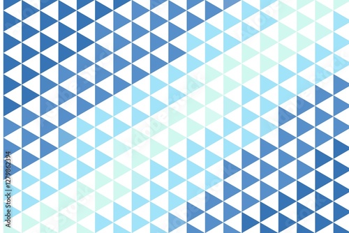 Blue mint triangular geometric pattern with seamless abstract symmetry. Modern polygonal concept