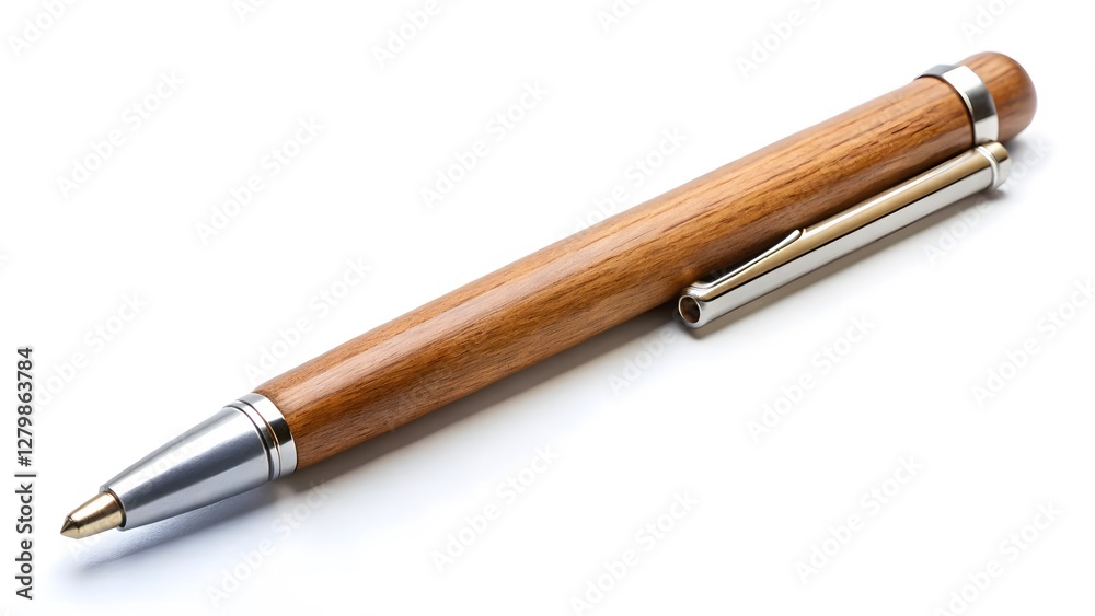 Wooden Pen on White Background Wooden Pen on White Background
