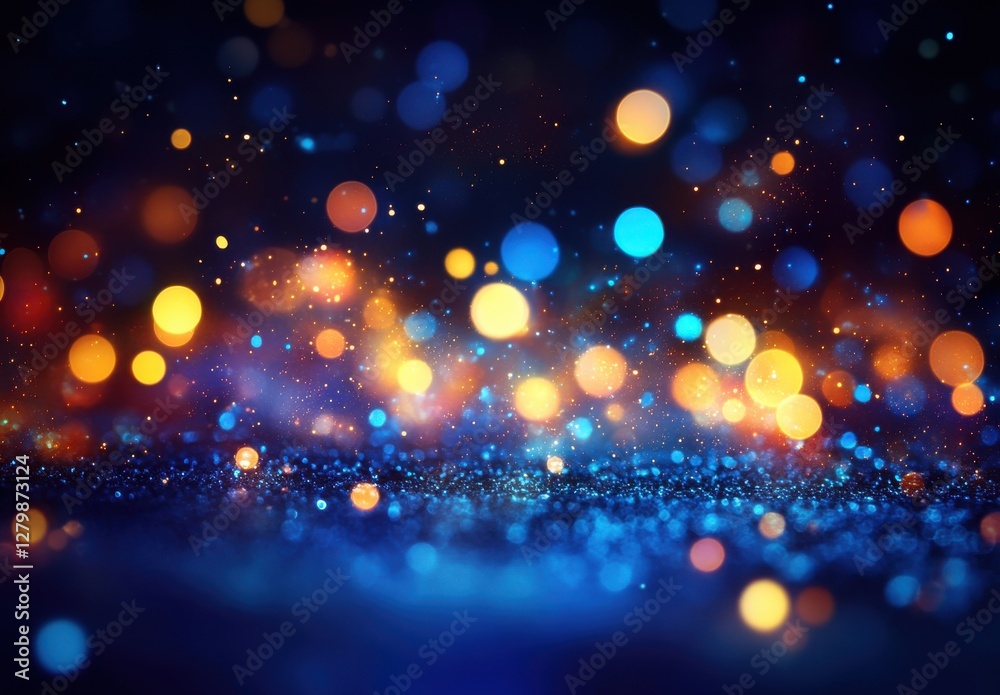 Obraz premium Vibrant Abstract Background with Bokeh Effect and Glittering Lights for Creative and Modern Aesthetic Design Purposes