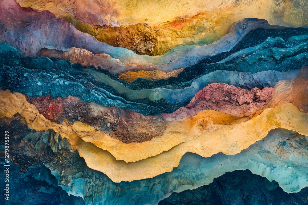 Naklejka premium Abstract Layered Landscape Texture