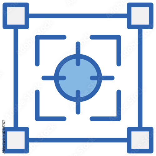 Focus Area Blue White Icon