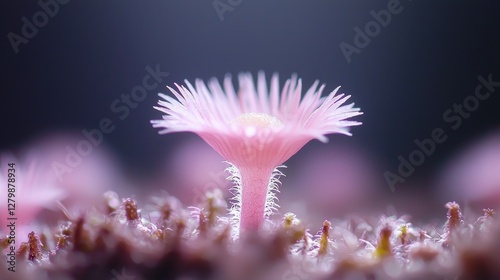 Pink flower close-up, soft background, nature scene, botanical illustration