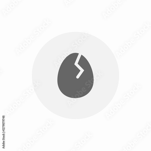 cracked egg icon sign vector