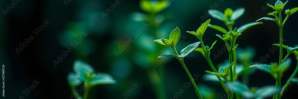 Green biotechnology concept with a futuristic graphic of a genetically modified plant, synthetic biology, green biotechnology, botany Green biotechnology concept with a futuristic graphic of a genetically modified plant, synthetic biology, green biotechnology, botany