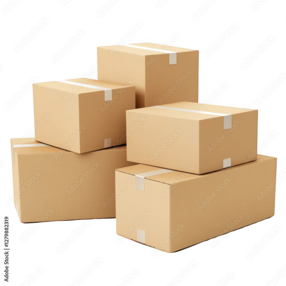 Stacked Plain Brown Cardboard Boxes for Shipping or Storage Use Stacked Plain Brown Cardboard Boxes for Shipping or Storage Use
