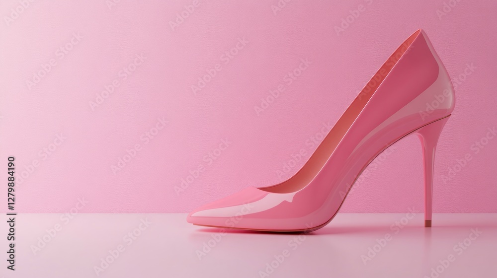 Pink high heel shoe on a pink background. (1) Pink high heel shoe on a pink background. (1)