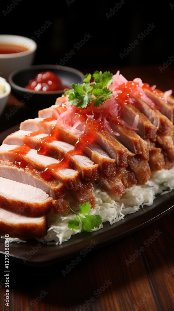 Crispy Panko Pork: Thin Slices, Flat Lay Crispy Panko Pork: Thin Slices, Flat Lay
