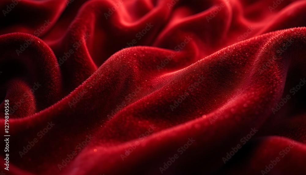 Obraz premium Soft Red Velvet Fabric Texture Background for Luxurious Design Elements