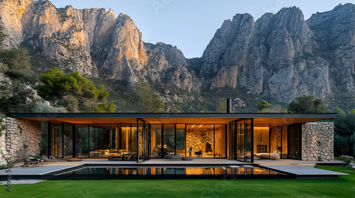 A modern house in the mountains of Mallorca