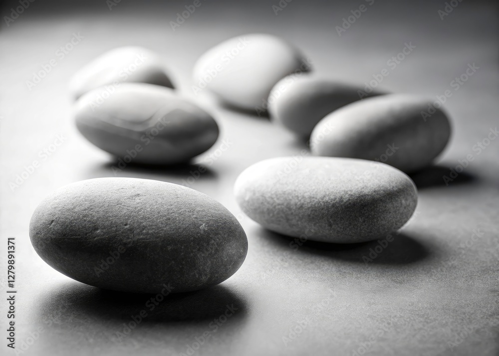 Abstract stone photography: minimalist black and white, smooth pebbles, textured surfaces. Abstract stone photography: minimalist black and white, smooth pebbles, textured surfaces.