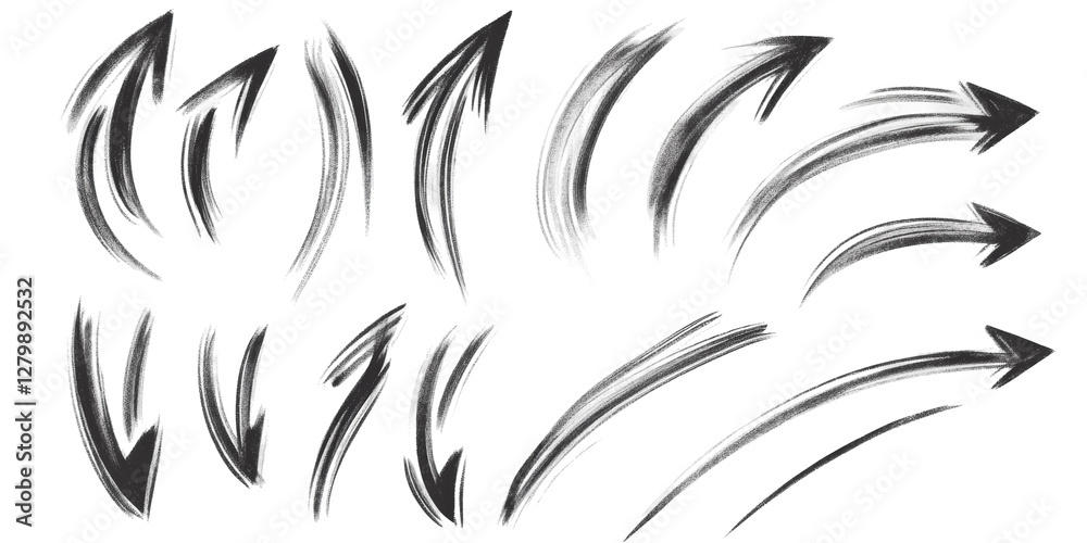 Fototapeta premium Dynamic arrow designs graphic elements png with transparency background modern style high-quality visuals