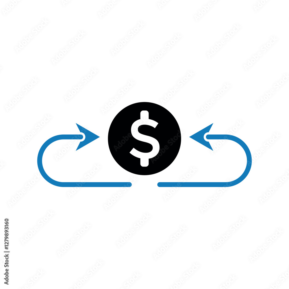 Fototapeta premium Arrow money icon.