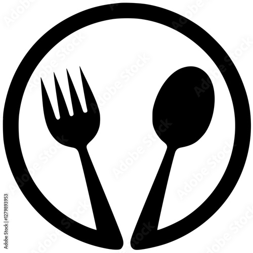 Spoon and fork logo silhouette