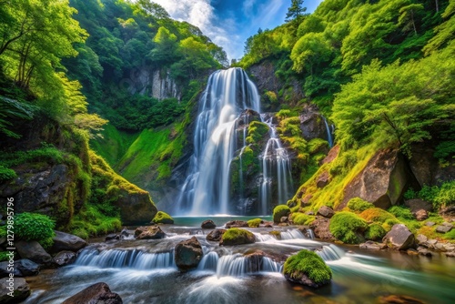Discover Japan's hidden gem: Komadome Falls.  High-resolution images capture its majestic power and serene beauty.