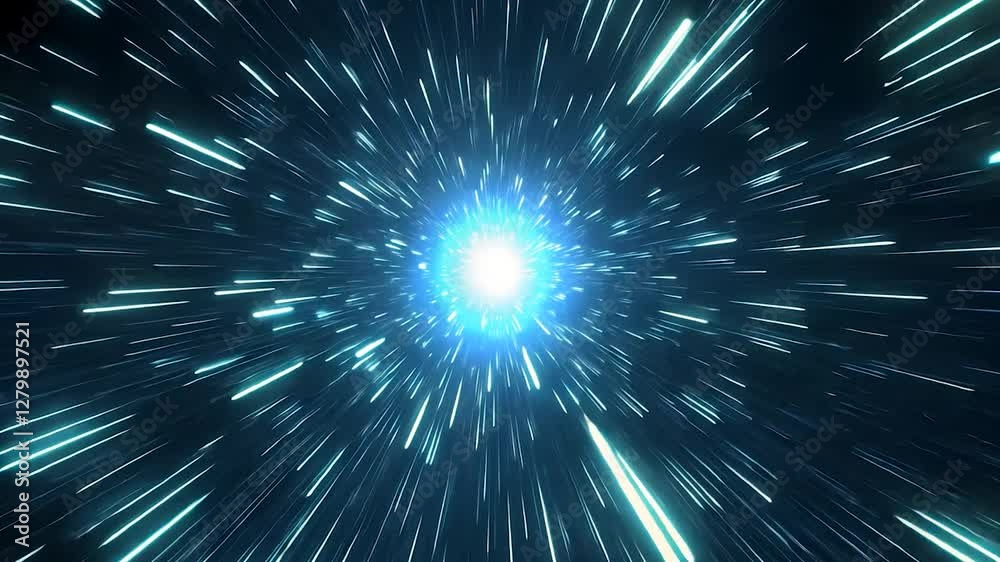 Speeding Through Time Light Streaks Bursting From a Core. Abstract Use Speeding Through Time Light Streaks Bursting From a Core. Abstract Use