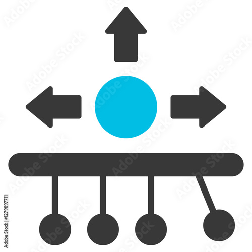 Kinematic Glyph Blue Grey Icon