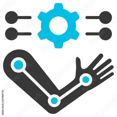 Biomechanical Glyph Blue Grey Icon