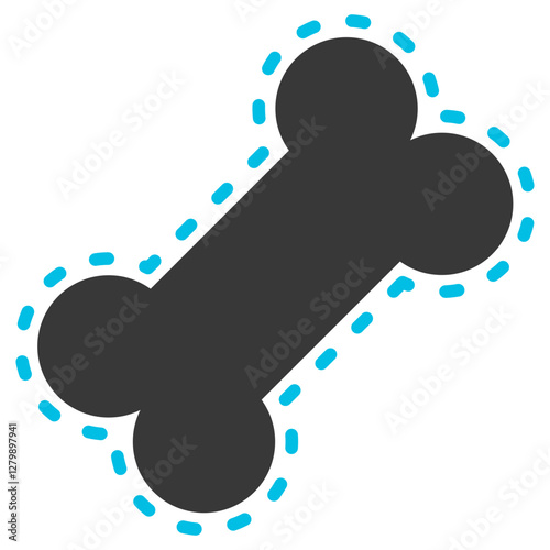 Bone Glyph Blue Grey Icon