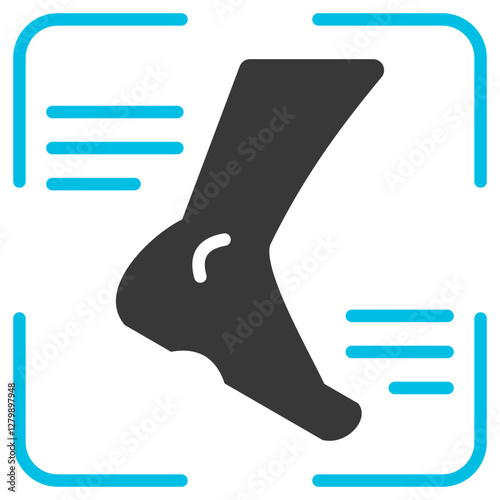 Gait Glyph Blue Grey Icon