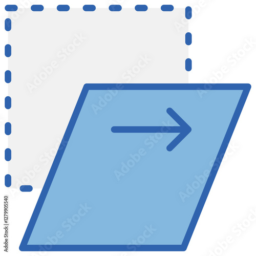 Shear Blue White Icon