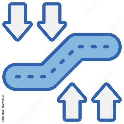 Elasticity Blue White Icon