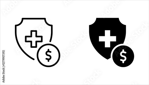Emergency Fund Icon set, Save savings. Financial aid management. vector illustration on white background