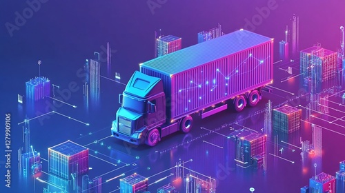 Smart truck, digital city, data transport, logistics