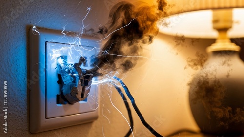Electrical Short Circuit with Spark and Smoke Damage