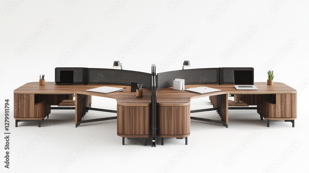 Versatile Modular Office Desk on White Background Versatile Modular Office Desk on White Background
