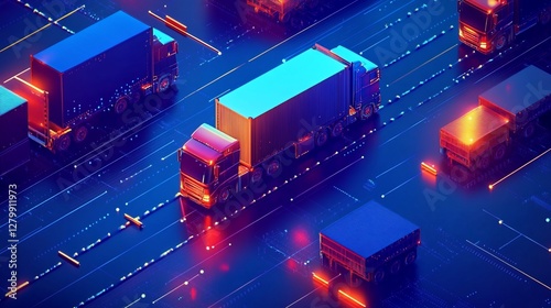 Digital Highway Trucks Navigating Network