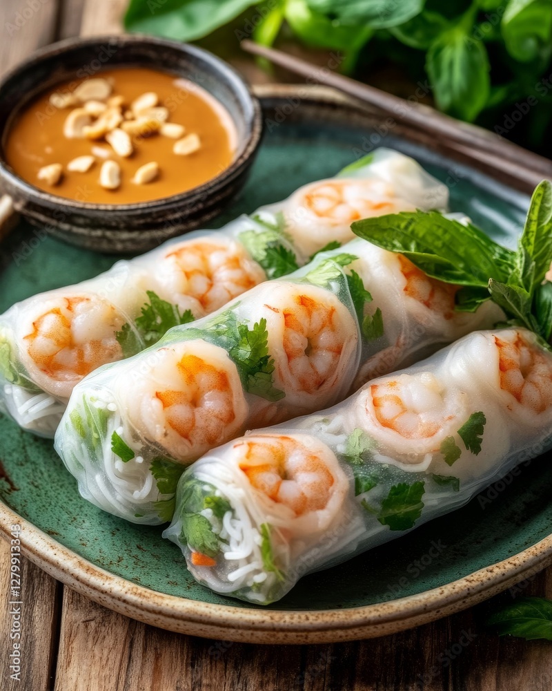 Vietnamese spring rolls filled with shrimp Vietnamese spring rolls filled with shrimp