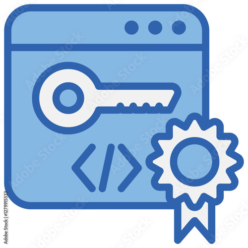 License Blue White Icon