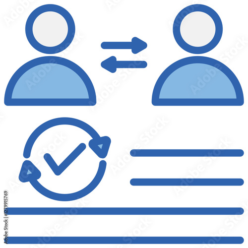 Peer Review Blue White Icon