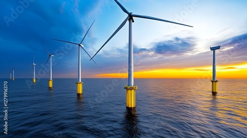 Offshore Wind Farm Sunset Energy - Renewable Energy
