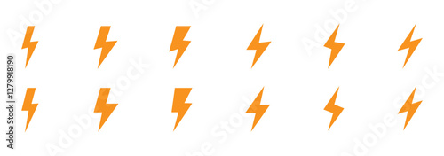 flash lightning bolt icon. Electric power symbol. Power energy sign, vector illustration