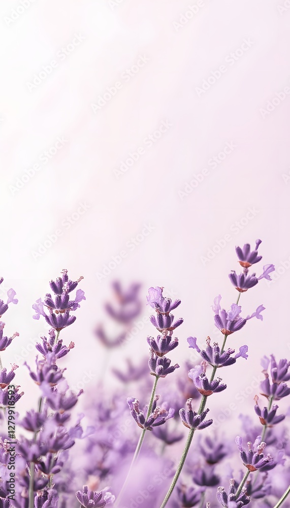 Obraz premium Lavender flowers against a blurred background display simple beauty softly