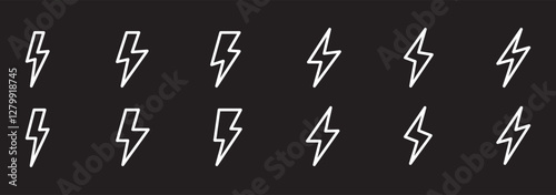 flash lightning bolt icon. Electric power symbol. Power energy sign, vector illustration