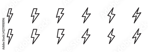 flash lightning bolt icon. Electric power symbol. Power energy sign, vector illustration