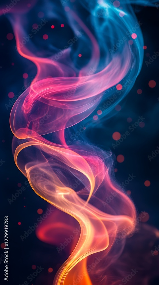 Obraz premium Colorful smoke swirls, dark background (2)