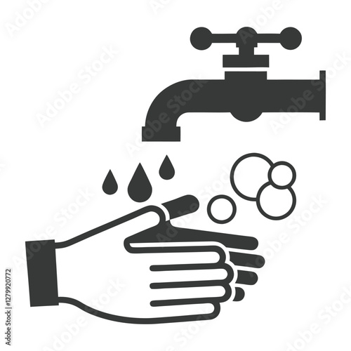 Handwashing Hygiene Icon Vector Illustration.